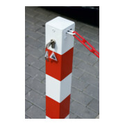 Schake Sperrkettenpfosten 4711P Vierkantrohr 70x70mm, Überflur 900 mm + Schließmechanik, Profilzylinderschloß, feuerverzinkt-4