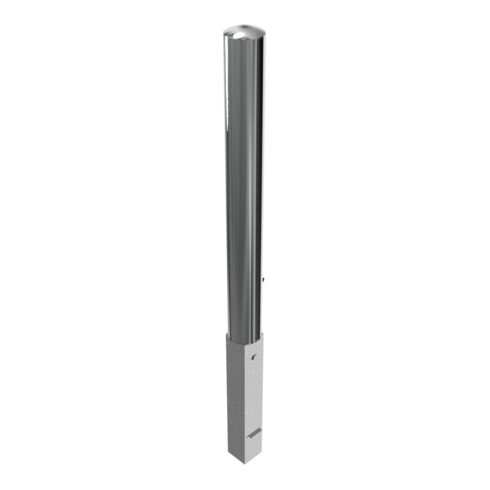 Schake Sperrpfosten aus Edelstahl Typ 40103F Ø 102mm, herausnehmbar, geschliffen + Dreikantverschluß + Bodenhülse