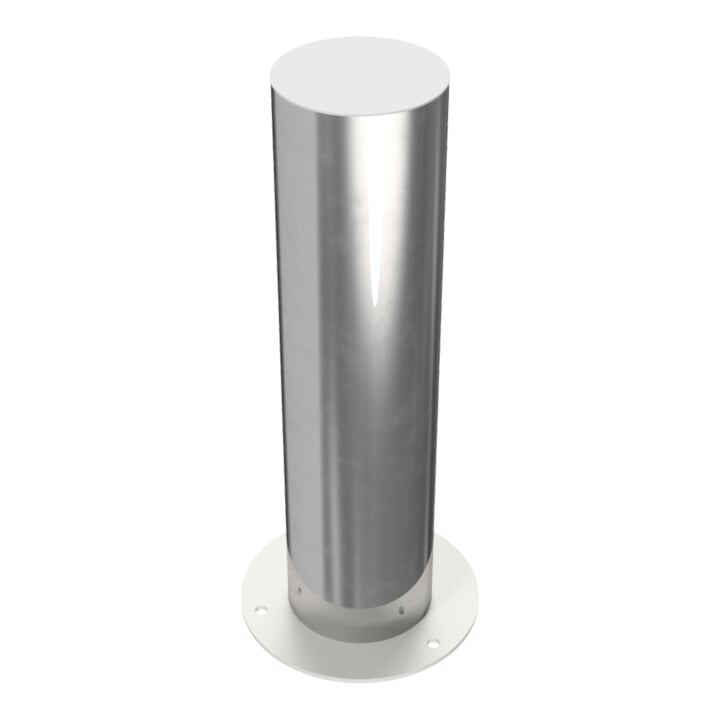 Schake Sperrpfosten aus Edelstahl Typ 40154P Ø 154mm, ortsfest Aufdübeln Überflur 600mm, geschliffen