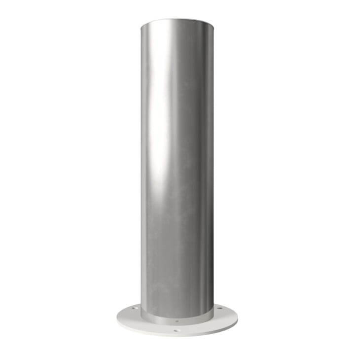 Schake Sperrpfosten aus Edelstahl Typ 40154P Ø 154mm, ortsfest Aufdübeln Überflur 600mm, geschliffen