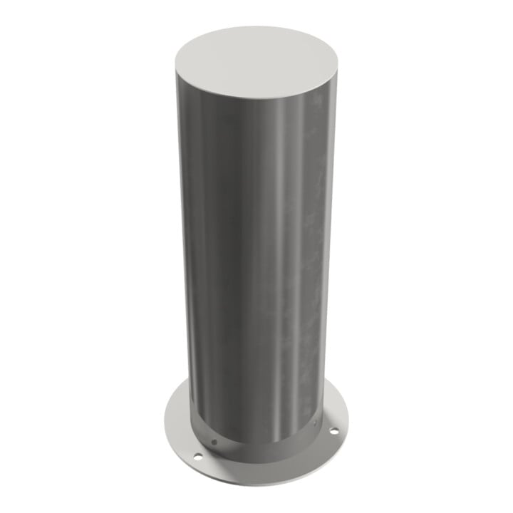 Schake Sperrpfosten aus Edelstahl Typ 40204P Ø 204mm, ortsfest zum Aufdübeln Überflur 600mm, geschliffen