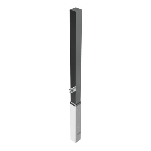 Schake Sperrpfosten aus Edelstahl Typ 4070F, herausnehmbar-, 70x70mm + Dreikantverschluß incl.feuerverz.Bodenhülse