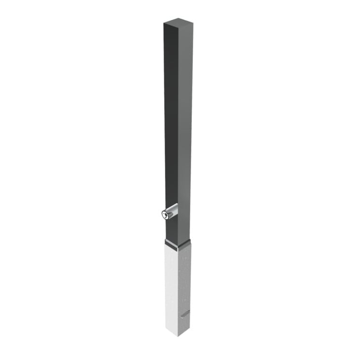 Schake Sperrpfosten aus Edelstahl Typ 4070F, herausnehmbar-, 70x70mm + Dreikantverschluß incl.feuerverz.Bodenhülse