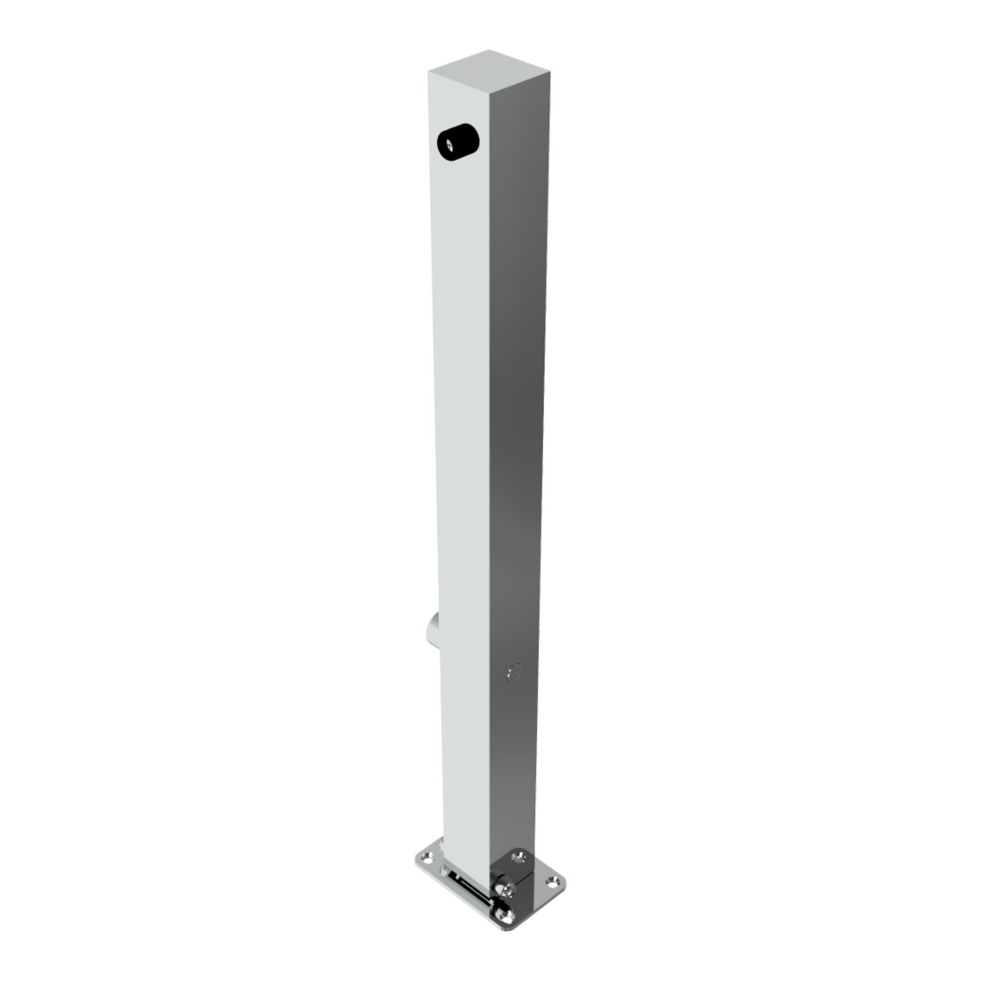 Schake Sperrpfosten aus Edelstahl Typ 4070FU, umlegbar-, 70x70mm + Dreikantverschluß zum Aufdübeln