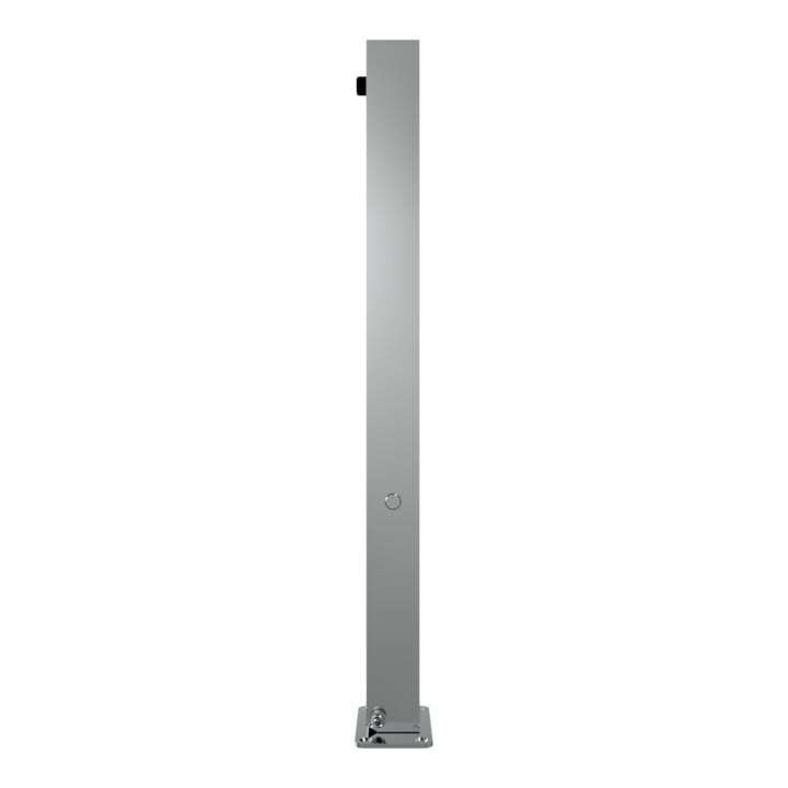 Schake Sperrpfosten aus Edelstahl Typ 4070FU, umlegbar-, 70x70mm + Dreikantverschluß zum Aufdübeln