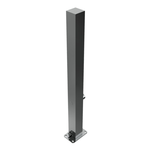 Schake Sperrpfosten aus Edelstahl Typ 4070FU, umlegbar-, 70x70mm + Dreikantverschluß zum Aufdübeln