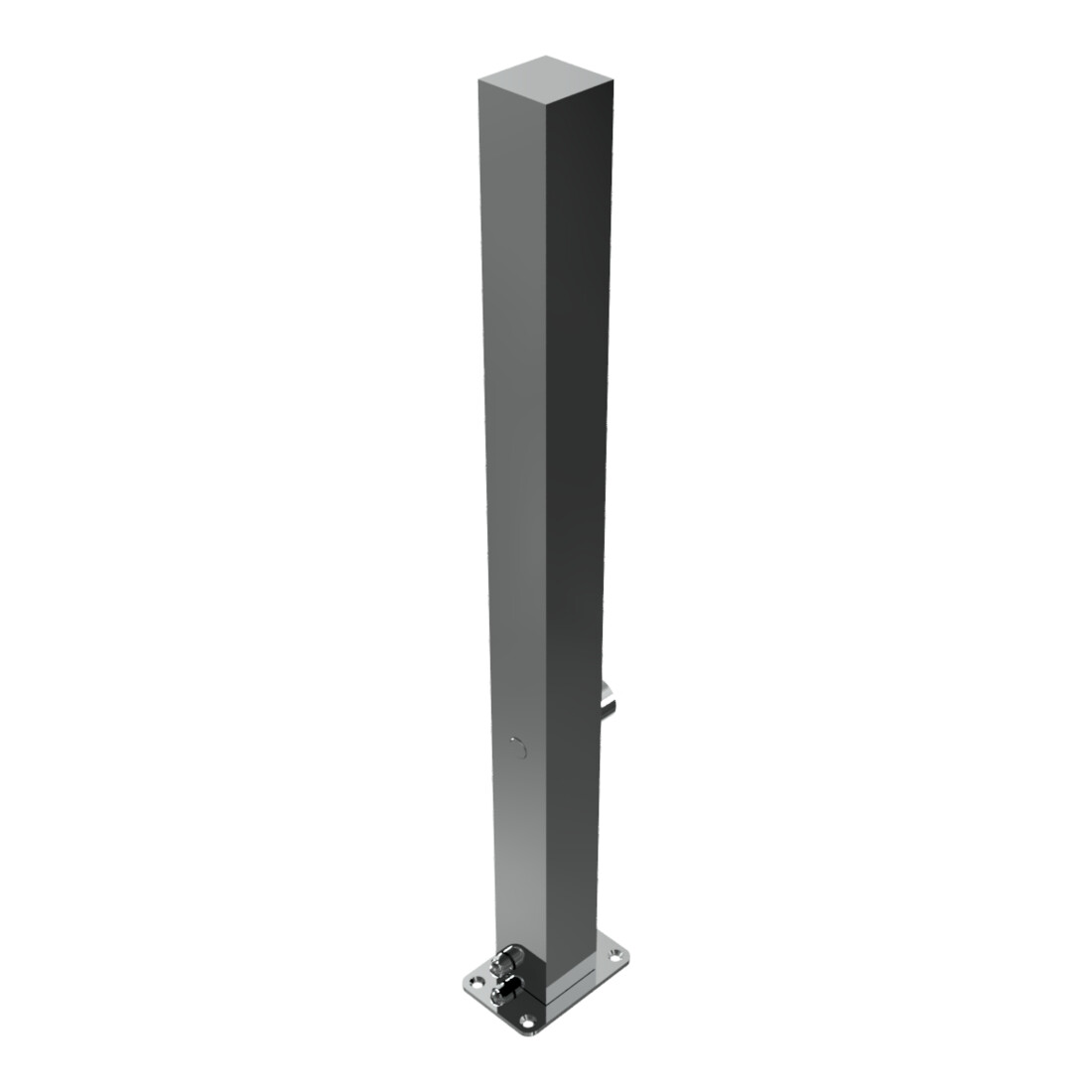 Schake Sperrpfosten aus Edelstahl Typ 4070FU, umlegbar-, 70x70mm + Dreikantverschluß zum Aufdübeln