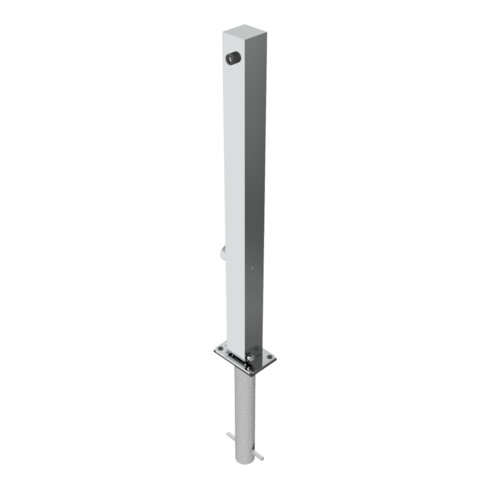 Schake Sperrpfosten aus Edelstahl Typ 4070FUH, umlegbar-, 70x70mm + Dreikantverschluß zum Einbetonieren