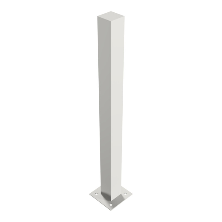 Schake Sperrpfosten aus Edelstahl Typ 4070P, ortsfest-, 70x70mm, zum Aufdübeln + Bodenplatte