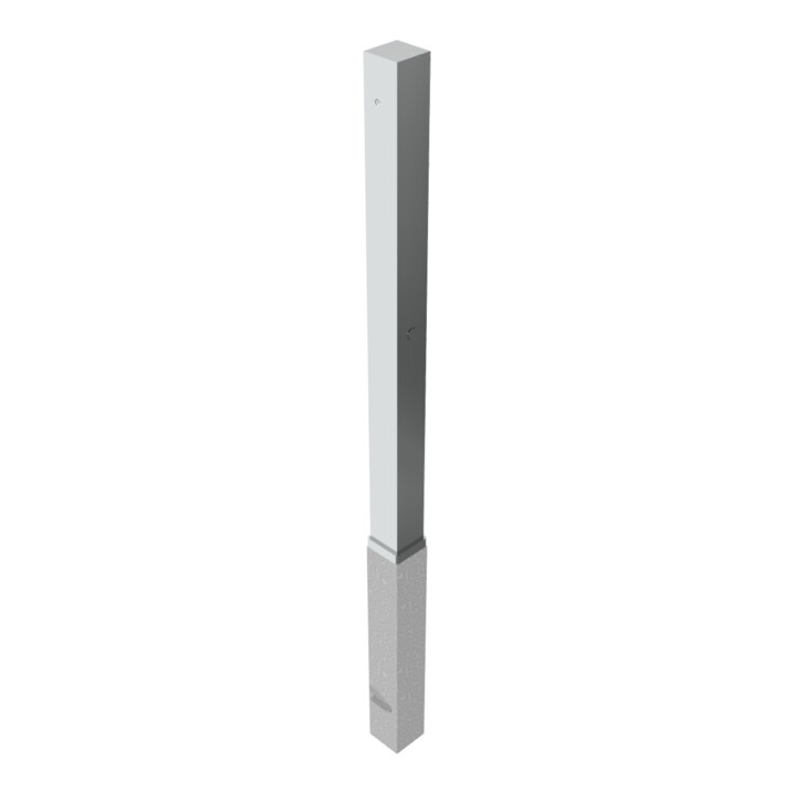 Schake Sperrpfosten aus Edelstahl Typ 4070Z, herausnehmbar-, 70x70mm + Zylinderschloss incl. feuerverz. Bodenhülse