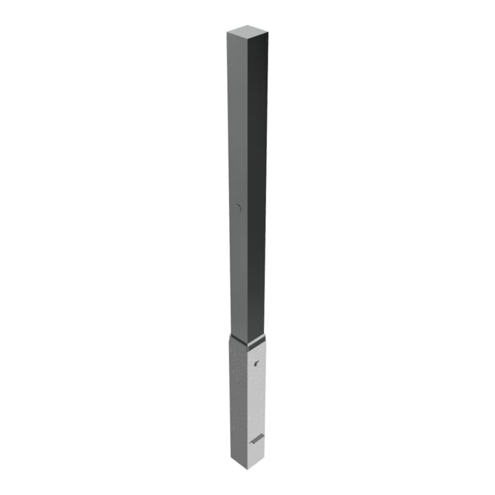 Schake Sperrpfosten aus Edelstahl Typ 4070Z, herausnehmbar-, 70x70mm + Zylinderschloss incl. feuerverz. Bodenhülse
