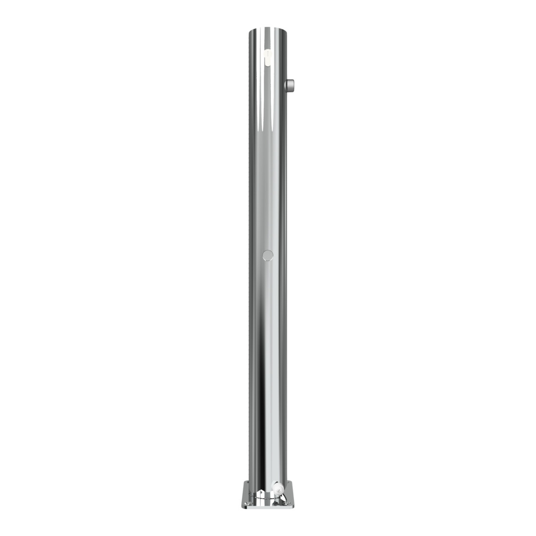 Schake Sperrpfosten aus Edelstahl Typ 4072UZ, umlegbar-, Ø 76mm + Profilzylinder zum Aufdübeln, geschliffen