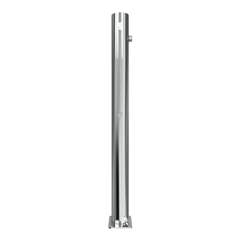 Schake Sperrpfosten aus Edelstahl Typ 4072UZ, umlegbar-, Ø 76mm + Profilzylinder zum Aufdübeln, geschliffen