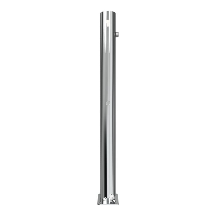 Schake Sperrpfosten aus Edelstahl Typ 4072UZ, umlegbar-, Ø 76mm + Profilzylinder zum Aufdübeln, geschliffen