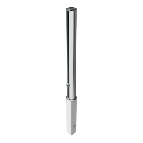 Schake Sperrpfosten aus Edelstahl Typ 4089F Ø 89mm, herausnehmbar, geschliffen + Dreikantverschluß + Bodenhülse