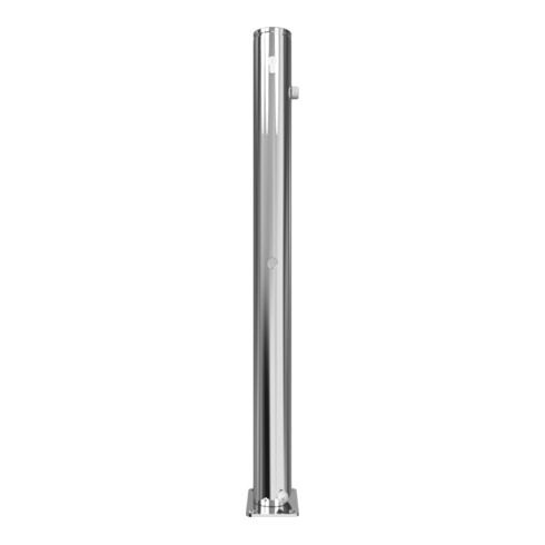 Schake Sperrpfosten aus Edelstahl Typ 4272UZ, umlegbar-, Ø 76mm + Profilzylinder zum Aufdübeln, geschliffen
