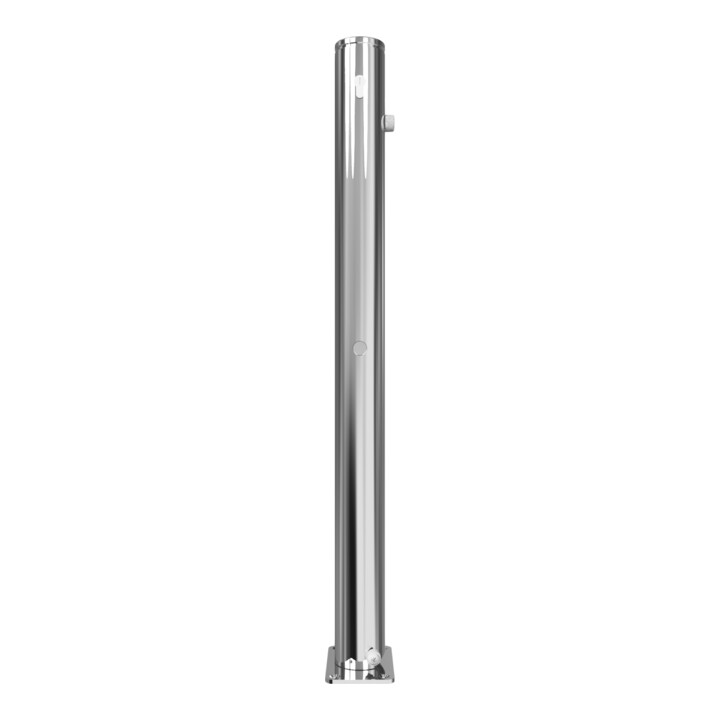 Schake Sperrpfosten aus Edelstahl Typ 4272UZ, umlegbar-, Ø 76mm + Profilzylinder zum Aufdübeln, geschliffen