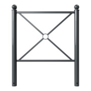 Schake Stadtbarriere "Croix de St. André" Stahl, Länge 1000mm Gesamthöhe 1300mm Pfosten Ø 76mm + Kugelkopf, Querstreben 30 x 30mm, Diagonalstreben 25 x 25mm, beschichtet, in RAL-2