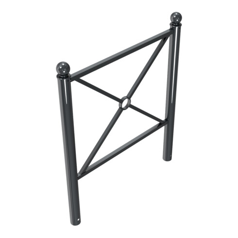 Schake Stadtbarriere "Croix de St. André" Stahl, Länge 1000mm Gesamthöhe 1300mm Pfosten Ø 76mm + Kugelkopf, Querstreben 30 x 30mm, Diagonalstreben 25 x 25mm, beschichtet, in RAL