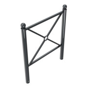 Schake Stadtbarriere "Croix de St. André" Stahl, Länge 1000mm Gesamthöhe 1300mm Pfosten Ø 76mm + Kugelkopf, Querstreben 30 x 30mm, Diagonalstreben 25 x 25mm, beschichtet, in RAL-4
