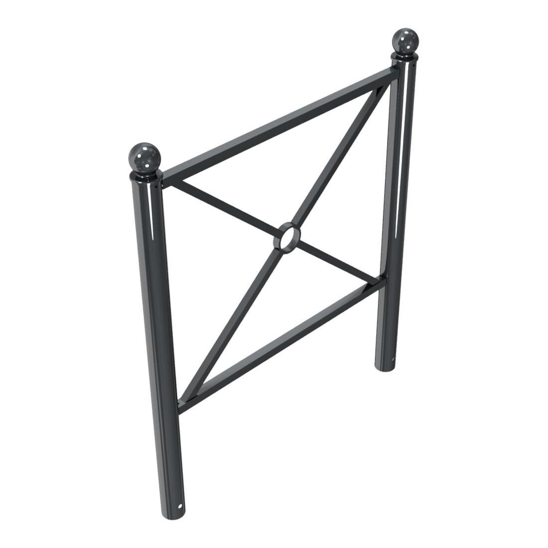 Schake Stadtbarriere "Croix de St. André" Stahl, Länge 1000mm Gesamthöhe 1300mm Pfosten Ø 76mm + Kugelkopf, Querstreben 30 x 30mm, Diagonalstreben 25 x 25mm, beschichtet, in RAL