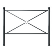 Schake Stadtbarriere "Croix de St. André" Stahl, Länge 1500mm Gesamthöhe 1300mm Pfosten Ø 76mm + Kugelkopf, Querstreben 30 x 30mm, Diagonalstreben 25 x 25mm, beschichtet-2