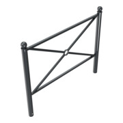 Schake Stadtbarriere "Croix de St. André" Stahl, Länge 1500mm Gesamthöhe 1300mm Pfosten Ø 76mm + Kugelkopf, Querstreben 30 x 30mm, Diagonalstreben 25 x 25mm, beschichtet-4