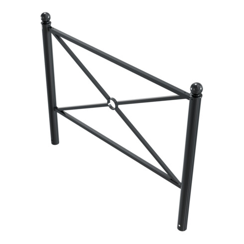 Schake Stadtbarriere "Croix de St. André" Stahl, Länge 1500mm Gesamthöhe 1300mm Pfosten Ø 76mm + Kugelkopf, Querstreben 30 x 30mm, Diagonalstreben 25 x 25mm, beschichtet