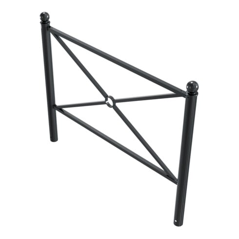 Schake Stadtbarriere "Croix de St. André" Stahl, Länge 1500mm Gesamthöhe 1300mm Pfosten Ø 76mm + Kugelkopf, Querstreben 30 x 30mm, Diagonalstreben 25 x 25mm, beschichtet