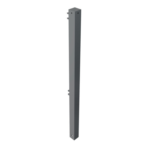Schake Stadtzaun, Endpfosten + Flachkopf, Vierkantrohr 70x70mm + Stahlkappe, beschichtet, Höhe 1000mm über Flur, zum einbetonieren, 2 Verbindungslaschen
