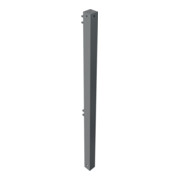 Schake Stadtzaun, Endpfosten + Flachkopf, Vierkantrohr 70x70mm + Stahlkappe, beschichtet, Höhe 1000mm über Flur, zum einbetonieren, 2 Verbindungslaschen-4