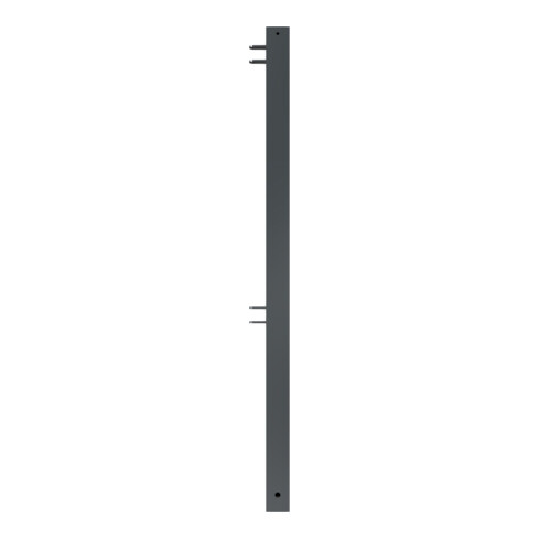 Schake Stadtzaun, Endpfosten + Flachkopf, Vierkantrohr 70x70mm + Stahlkappe, beschichtet, Höhe 1000mm über Flur, zum einbetonieren, 2 Verbindungslaschen