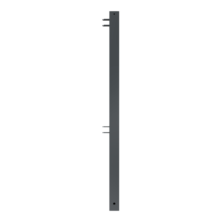 Schake Stadtzaun, Endpfosten + Flachkopf, Vierkantrohr 70x70mm + Stahlkappe, beschichtet, Höhe 1000mm über Flur, zum einbetonieren, 2 Verbindungslaschen
