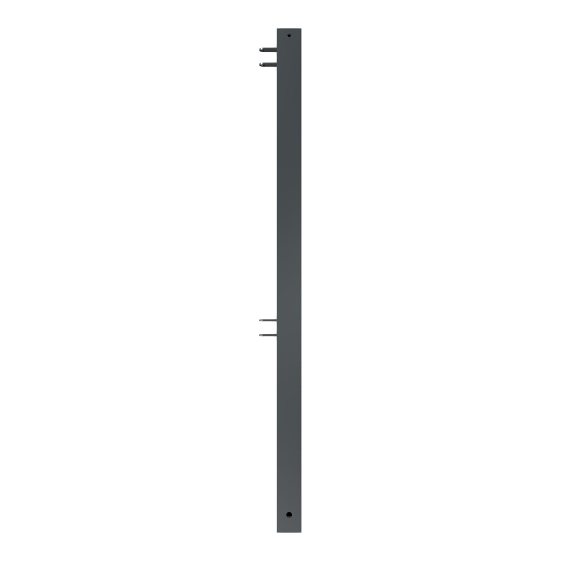 Schake Stadtzaun, Endpfosten + Flachkopf, Vierkantrohr 70x70mm + Stahlkappe, beschichtet, Höhe 1000mm über Flur, zum einbetonieren, 2 Verbindungslaschen