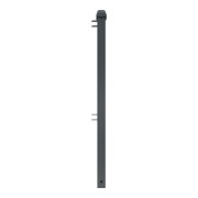 Schake Stadtzaun, Endpfosten + Zierkopf, Vierkantrohr 70x70mm + Stahlkappe, beschichtet, Höhe 1000mm über Flur, zum einbetonieren, 2 Verbindungslaschen-4