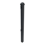 Schake Stadtzaun, Endpfosten + Zierkopf, Vierkantrohr 70x70mm + Stahlkappe, beschichtet, Höhe 1000mm über Flur, zum einbetonieren, 2 Verbindungslaschen-5