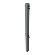 Schake Stadtzaun, Mittelpfosten + Flachkopf, Vierkantrohr 70x70mm + Stahlkappe, beschichtet, Höhe 1000mm über Flur, zum einbetonieren, 4 Verbindungslaschen-2