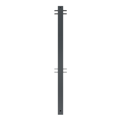 Schake Stadtzaun, Mittelpfosten + Flachkopf, Vierkantrohr 70x70mm + Stahlkappe, beschichtet, Höhe 1000mm über Flur, zum einbetonieren, 4 Verbindungslaschen