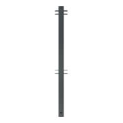 Schake Stadtzaun, Mittelpfosten + Flachkopf, Vierkantrohr 70x70mm + Stahlkappe, beschichtet, Höhe 1000mm über Flur, zum einbetonieren, 4 Verbindungslaschen-4