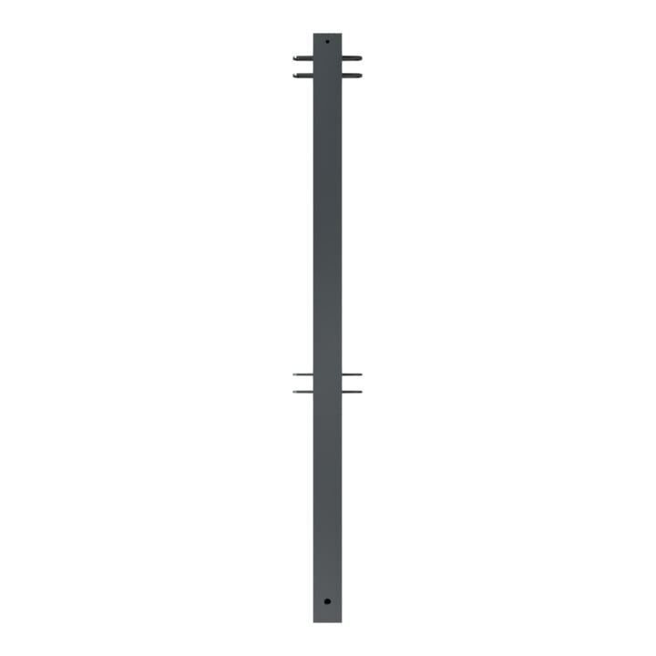 Schake Stadtzaun, Mittelpfosten + Flachkopf, Vierkantrohr 70x70mm + Stahlkappe, beschichtet, Höhe 1000mm über Flur, zum einbetonieren, 4 Verbindungslaschen