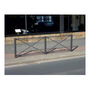 Schake Stadtzaun, Mittelpfosten + Flachkopf, Vierkantrohr 70x70mm + Stahlkappe, beschichtet, Höhe 1000mm über Flur, zum einbetonieren, 4 Verbindungslaschen-5