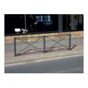 Schake Stadtzaun, Mittelpfosten + Zierkopf, Vierkantrohr 70x70mm + Stahlkappe, beschichtet, Höhe 1000mm über Flur, zum einbetonieren, 4 Verbindungslaschen-2