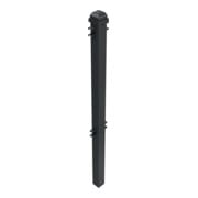 Schake Stadtzaun, Mittelpfosten + Zierkopf, Vierkantrohr 70x70mm + Stahlkappe, beschichtet, Höhe 1000mm über Flur, zum einbetonieren, 4 Verbindungslaschen-4
