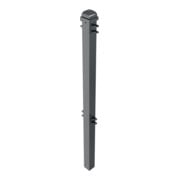 Schake Stadtzaun, Mittelpfosten + Zierkopf, Vierkantrohr 70x70mm + Stahlkappe, beschichtet, Höhe 1000mm über Flur, zum einbetonieren, 4 Verbindungslaschen-5