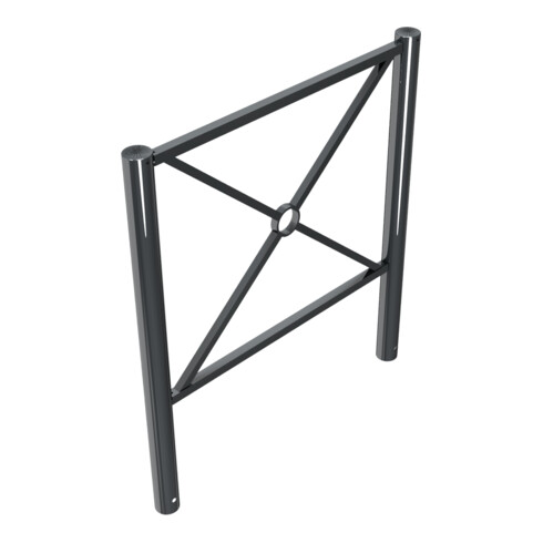 Schake Stadtzaun, Zaunelement + Flachkopf, Ø76mm, beschichtet, Gesamthöhe 1200mm, Breite: 1000mm, zum Einbetonieren