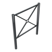 Schake Stadtzaun, Zaunelement + Flachkopf, Ø76mm, beschichtet, Gesamthöhe 1200mm, Breite: 1000mm, zum Einbetonieren-4