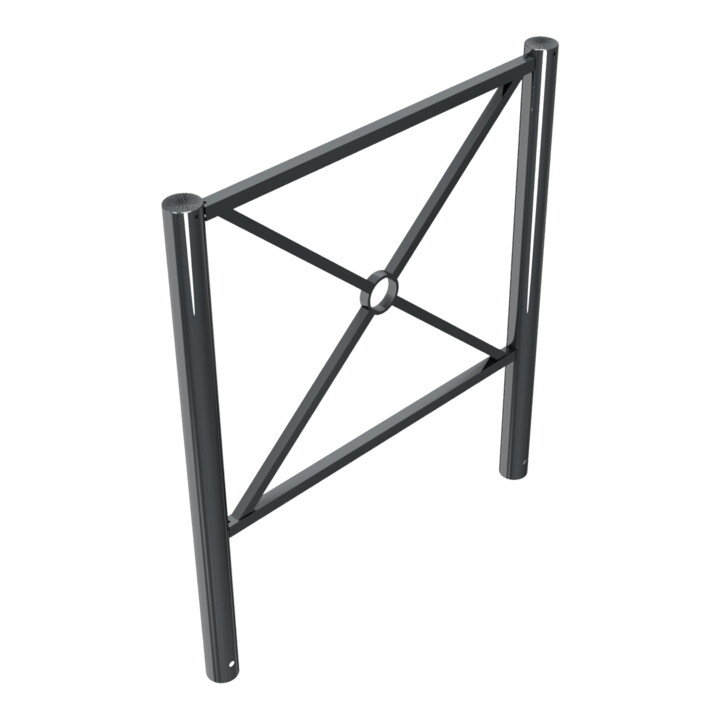 Schake Stadtzaun, Zaunelement + Flachkopf, Ø76mm, beschichtet, Gesamthöhe 1200mm, Breite: 1000mm, zum Einbetonieren