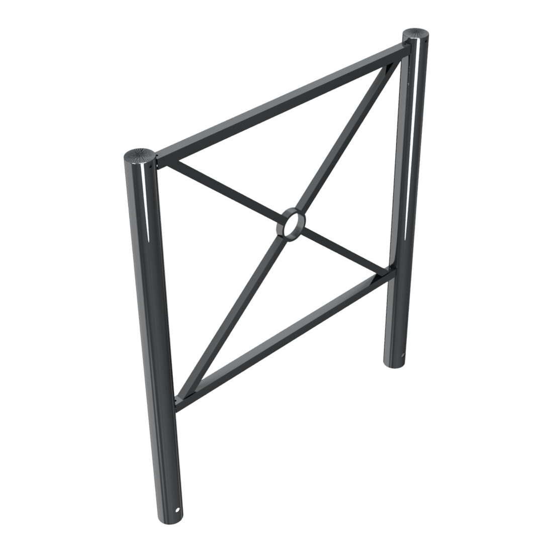 Schake Stadtzaun, Zaunelement + Flachkopf, Ø76mm, beschichtet, Gesamthöhe 1200mm, Breite: 1000mm, zum Einbetonieren