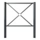 Schake Stadtzaun, Zaunelement + Flachkopf, Ø76mm, beschichtet, Gesamthöhe 1200mm, Breite: 1000mm, zum Einbetonieren