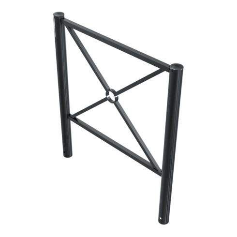 Schake Stadtzaun, Zaunelement + Flachkopf, Ø76mm, beschichtet, Gesamthöhe 1200mm, Breite: 1000mm, zum Einbetonieren